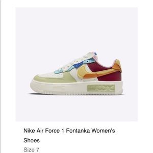Women’s Nike Fontanka Air Force 1’s size 7